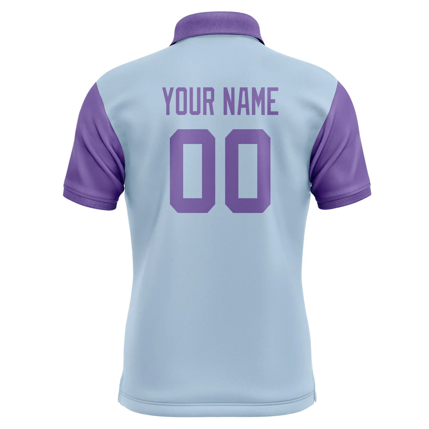 Custom Light Blue Light Purple Short-Sleeve Polo Shirt
