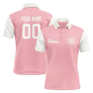 Custom Light Pink White Short-Sleeve Polo Shirt