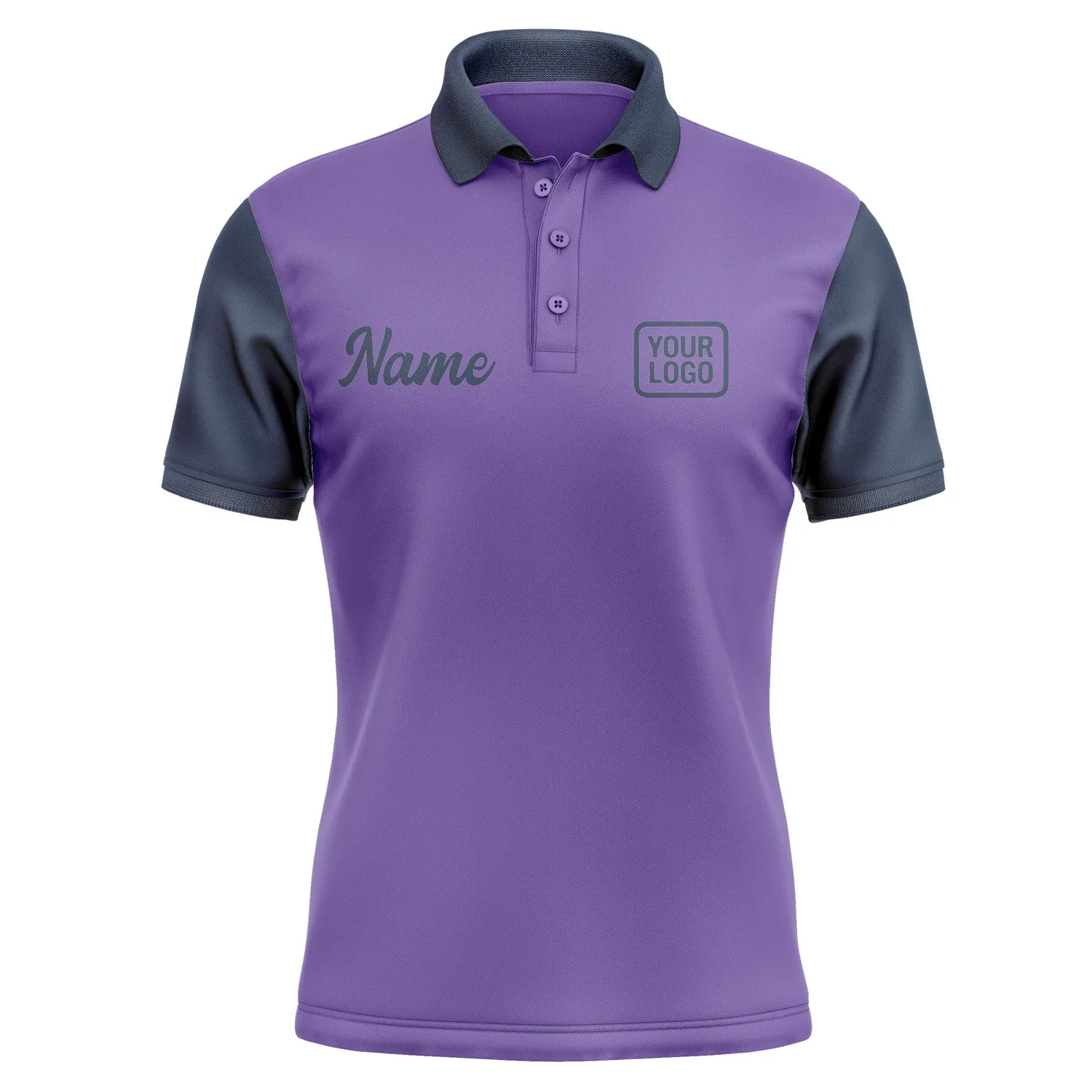Custom Light Purple Blue Short-Sleeve Polo Shirt