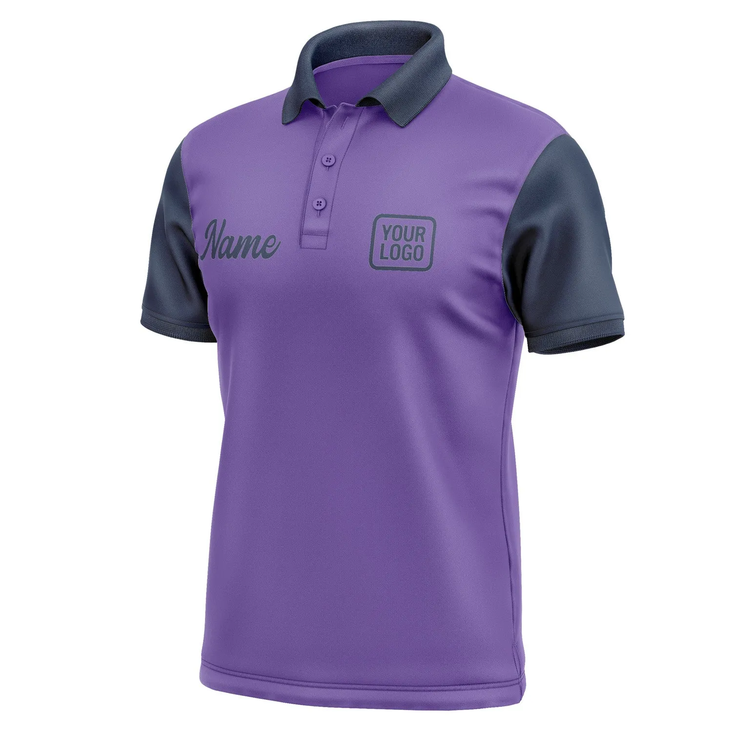 Custom Light Purple Blue Short-Sleeve Polo Shirt
