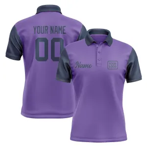 Custom Light Purple Blue Short-Sleeve Polo Shirt