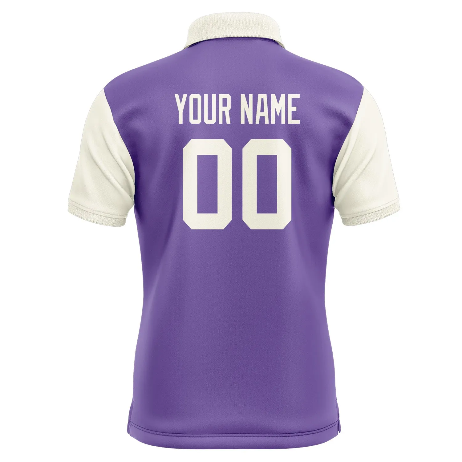 Custom Light Purple Cream Short-Sleeve Polo Shirt