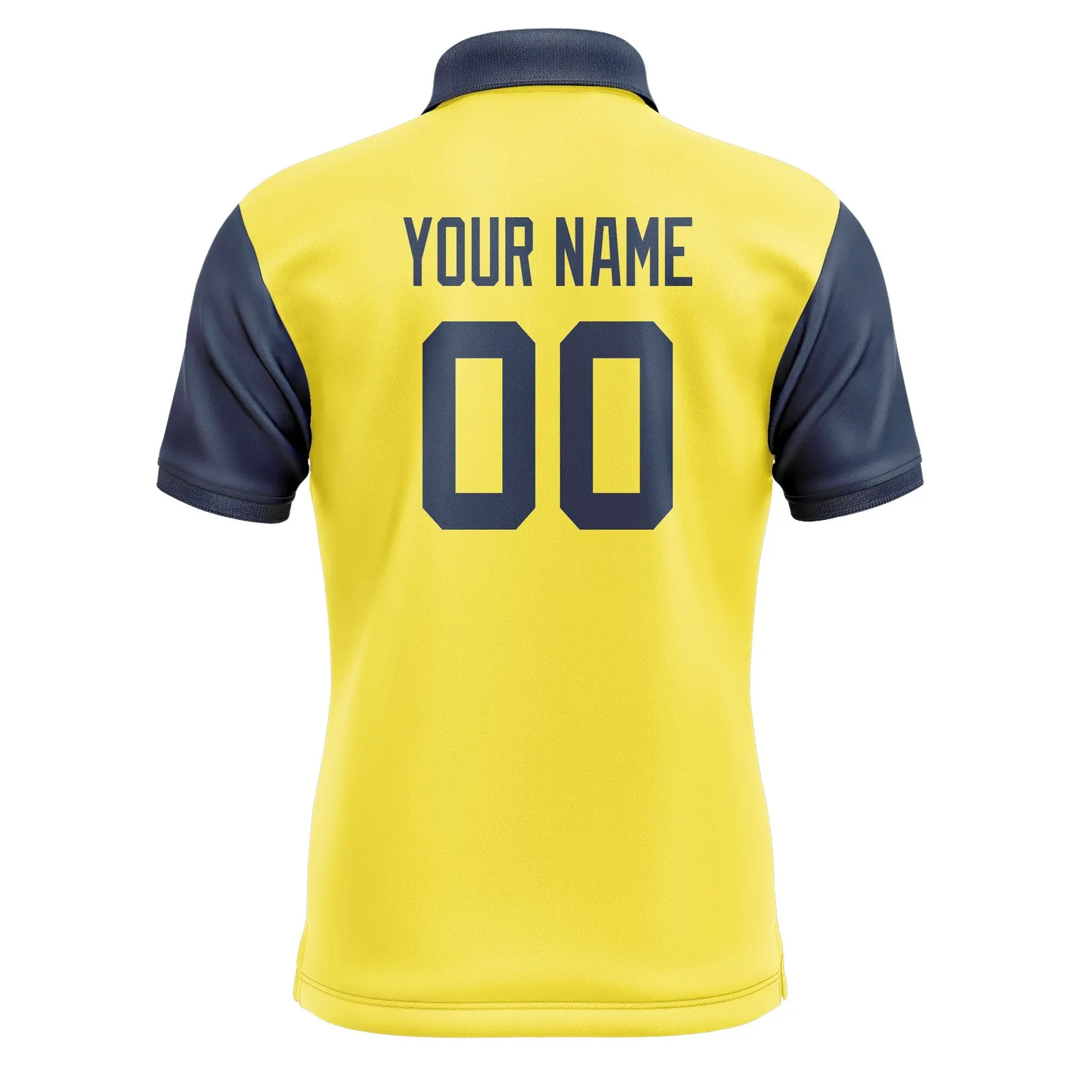 Custom Light Yellow Blue Short-Sleeve Polo Shirt