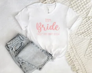 Custom Made Personalised Team Bride T Shirts