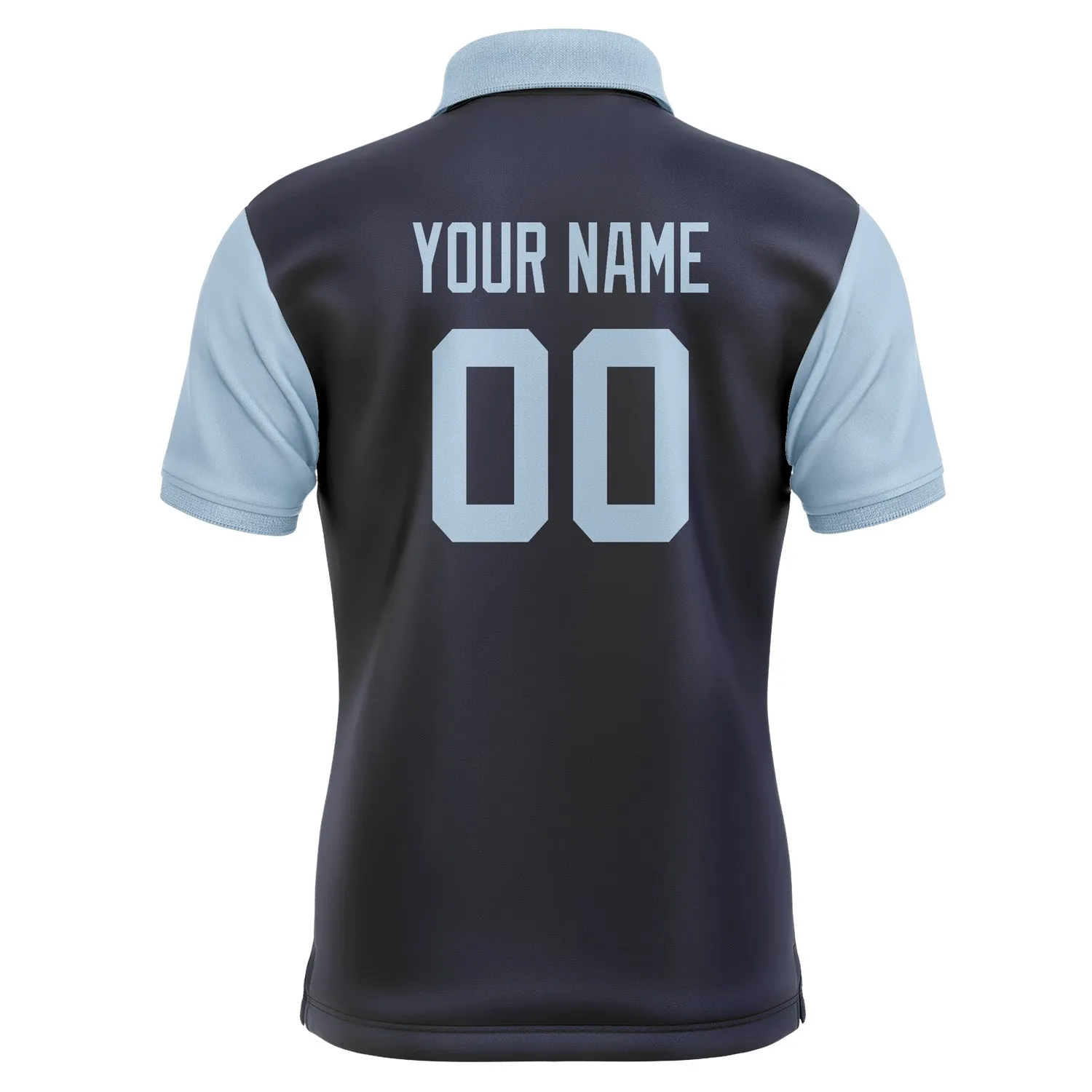 Custom Navy Light Blue Short-Sleeve Polo Shirt