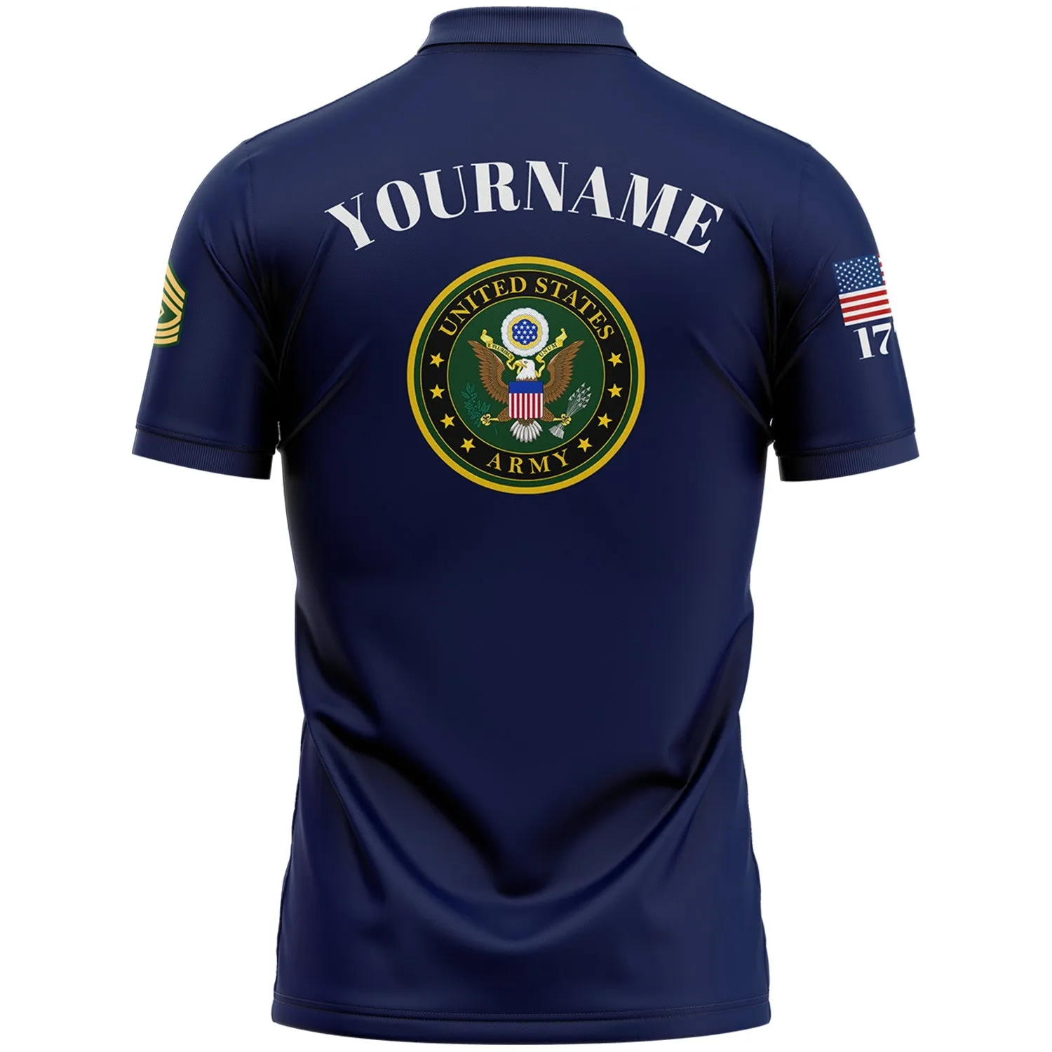 Custom Navy Their Lives Your Freedom 1776 U.S Marine Corps Military Rank Name Memorial Day Golf Polo Shirt
