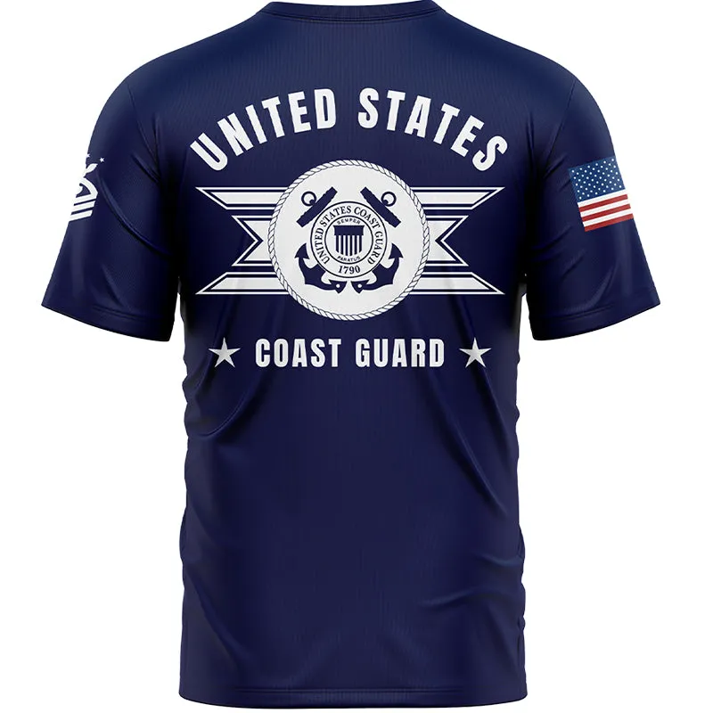Custom Navy U.S Coast Guard Military Rank Veteran Name T-Shirt