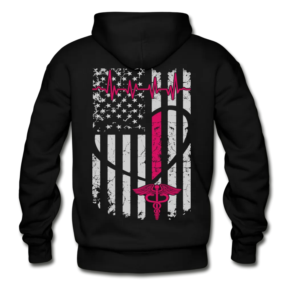 Custom Nurse Flag Pullover Hoodie Gildan Heavy Blend Adult Hoodie (CK1933 Blank)