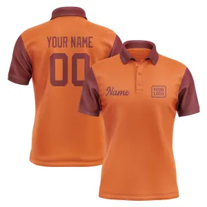 Custom Orange Crimson Red Short-Sleeve Polo Shirt