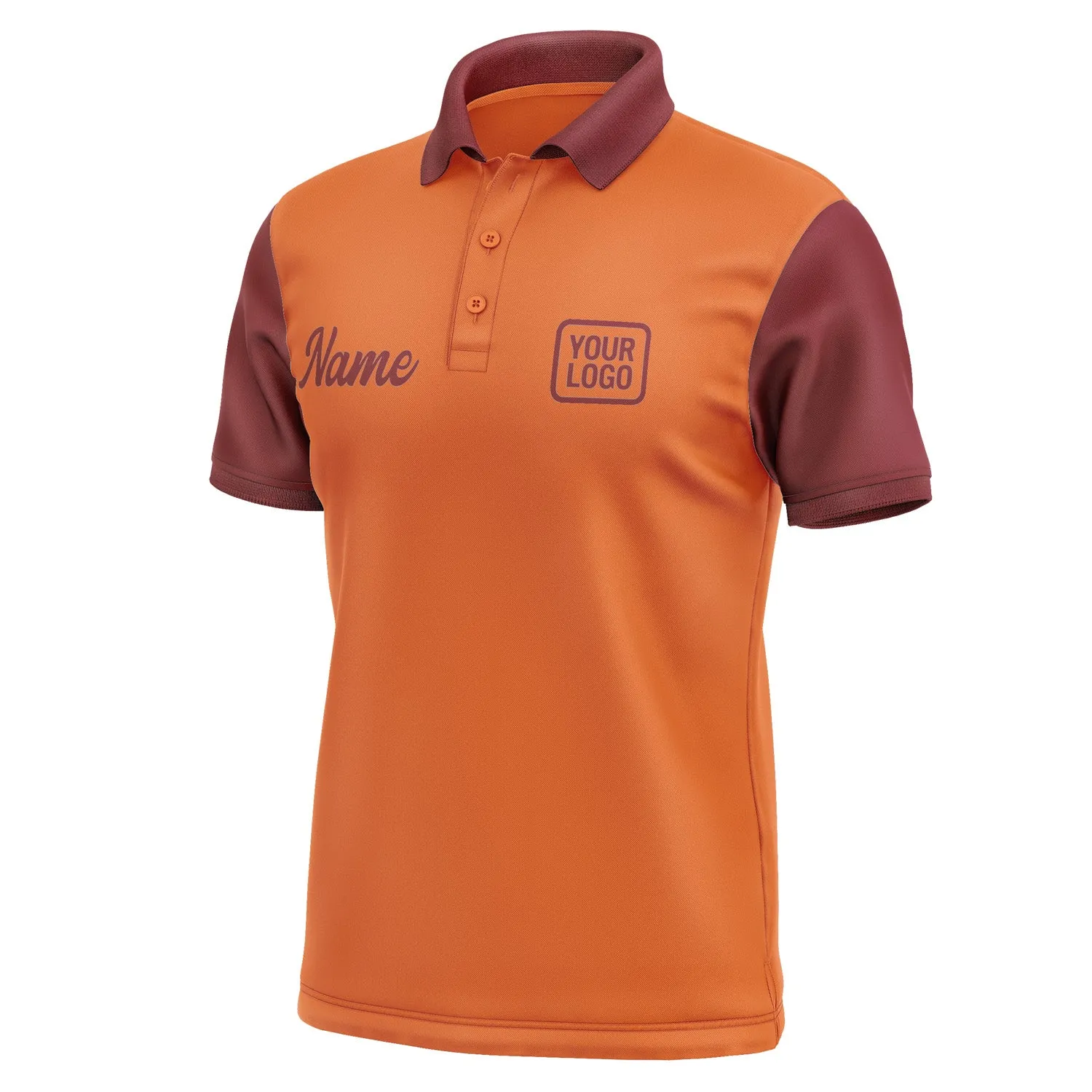 Custom Orange Crimson Red Short-Sleeve Polo Shirt