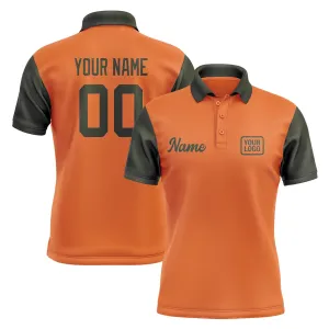 Custom Orange Olive Short-Sleeve Polo Shirt