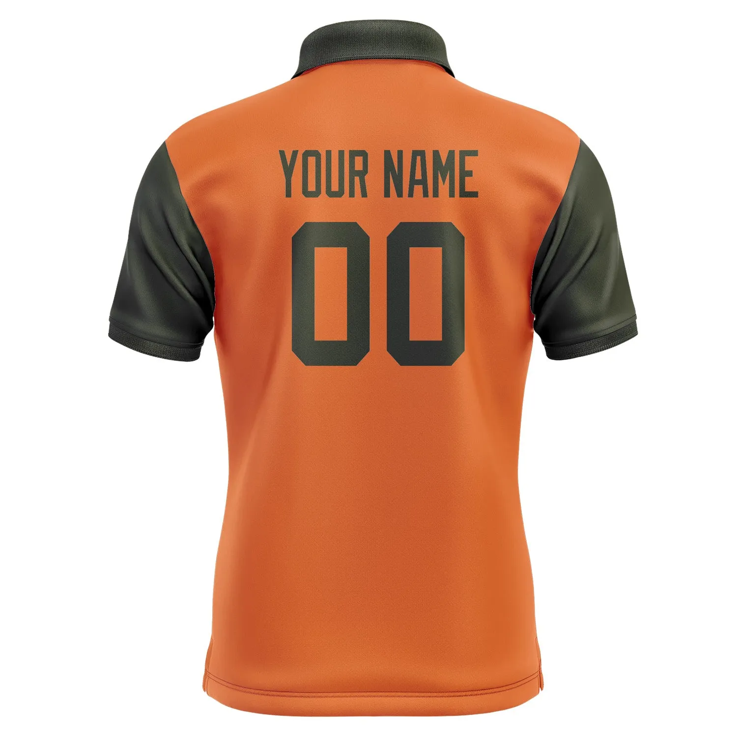 Custom Orange Olive Short-Sleeve Polo Shirt