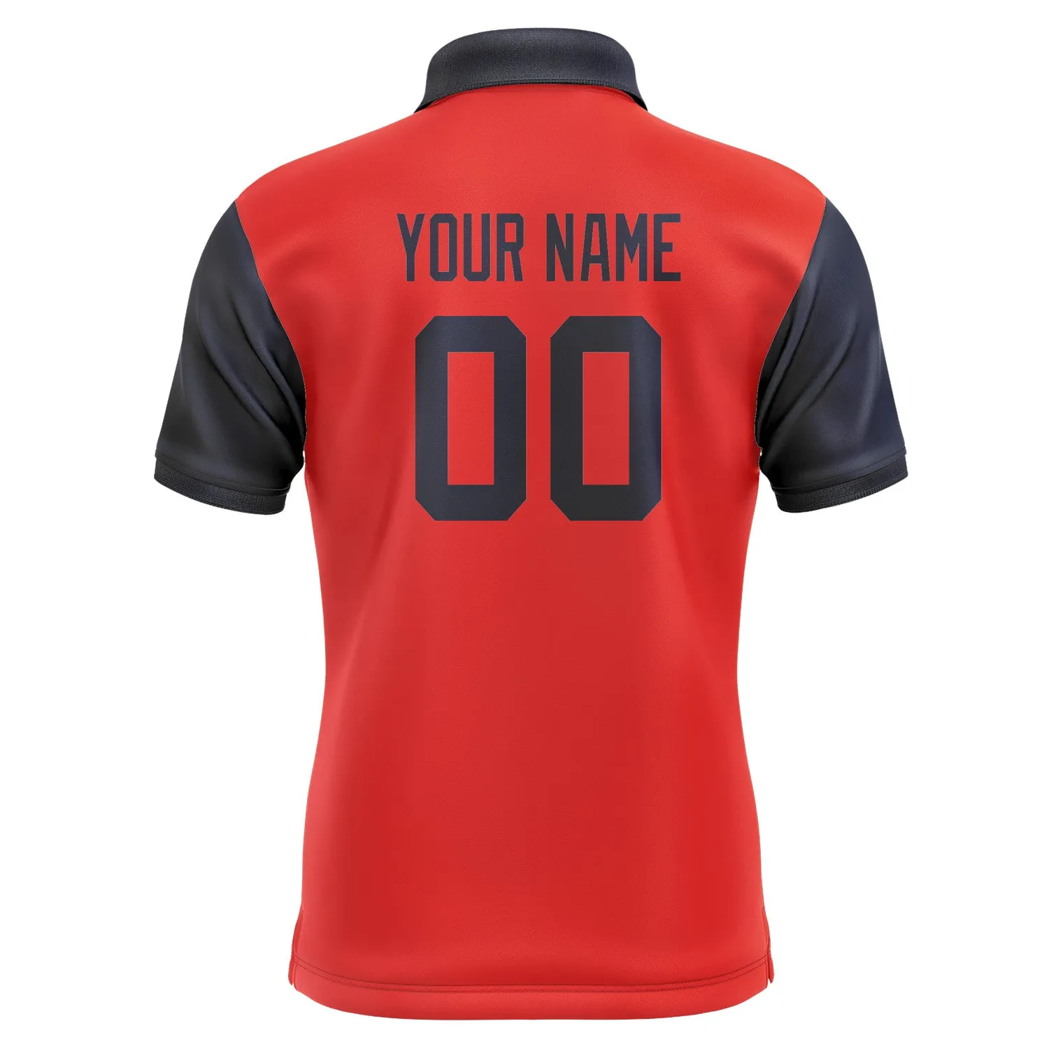 Custom Orange Red Navy Short-Sleeve Polo Shirt