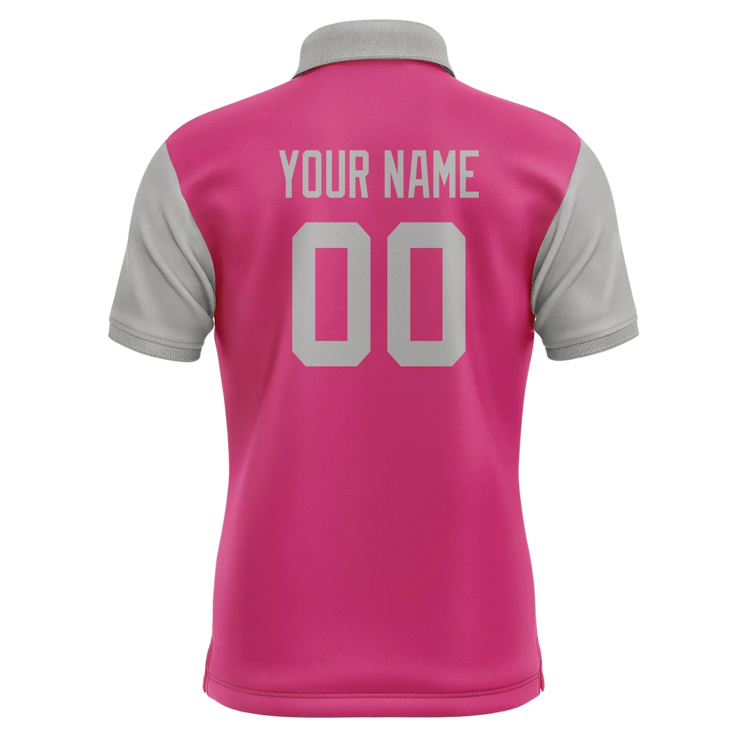 Custom Pink Gray Short-Sleeve Polo Shirt