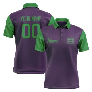 Custom Purple Emerald Green Short-Sleeve Polo Shirt