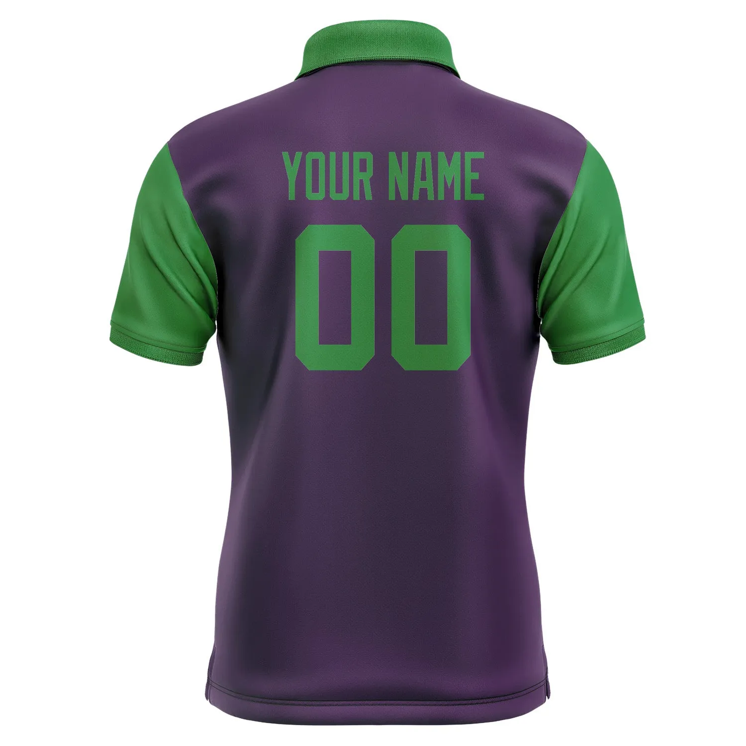 Custom Purple Emerald Green Short-Sleeve Polo Shirt