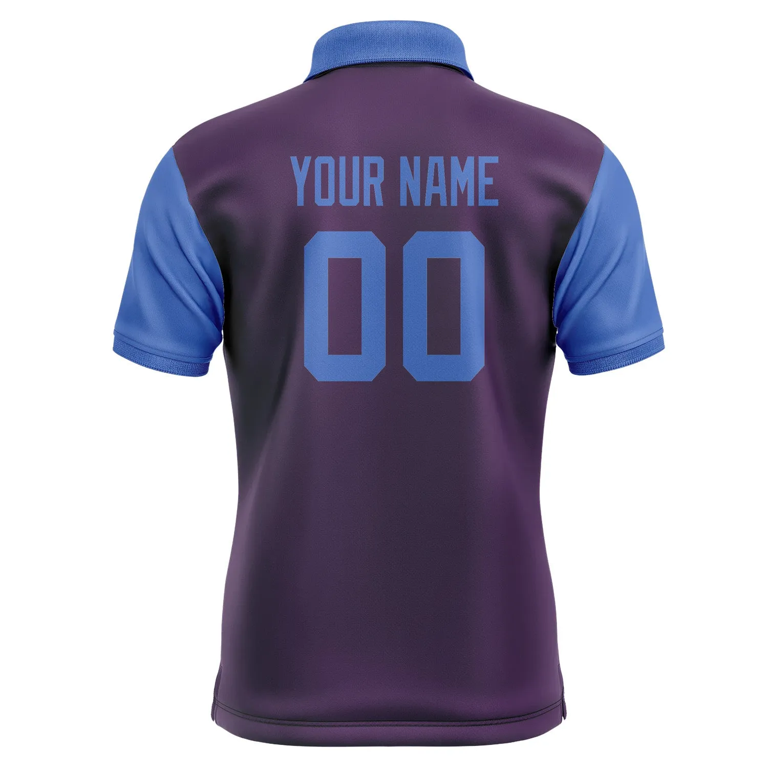 Custom Purple Sky Blue Short-Sleeve Polo Shirt