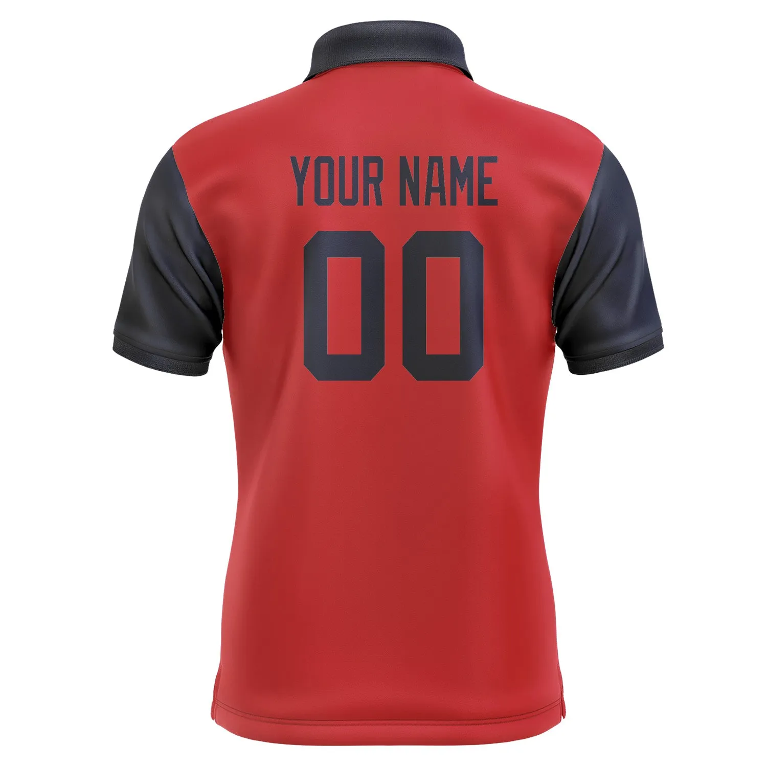 Custom Red Navy Short-Sleeve Polo Shirt
