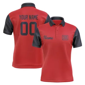 Custom Red Navy Short-Sleeve Polo Shirt