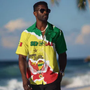 Custom Senegal Beach Soccer 2025 Hawaiian Shirt Go Champions - Grunge Style LT15