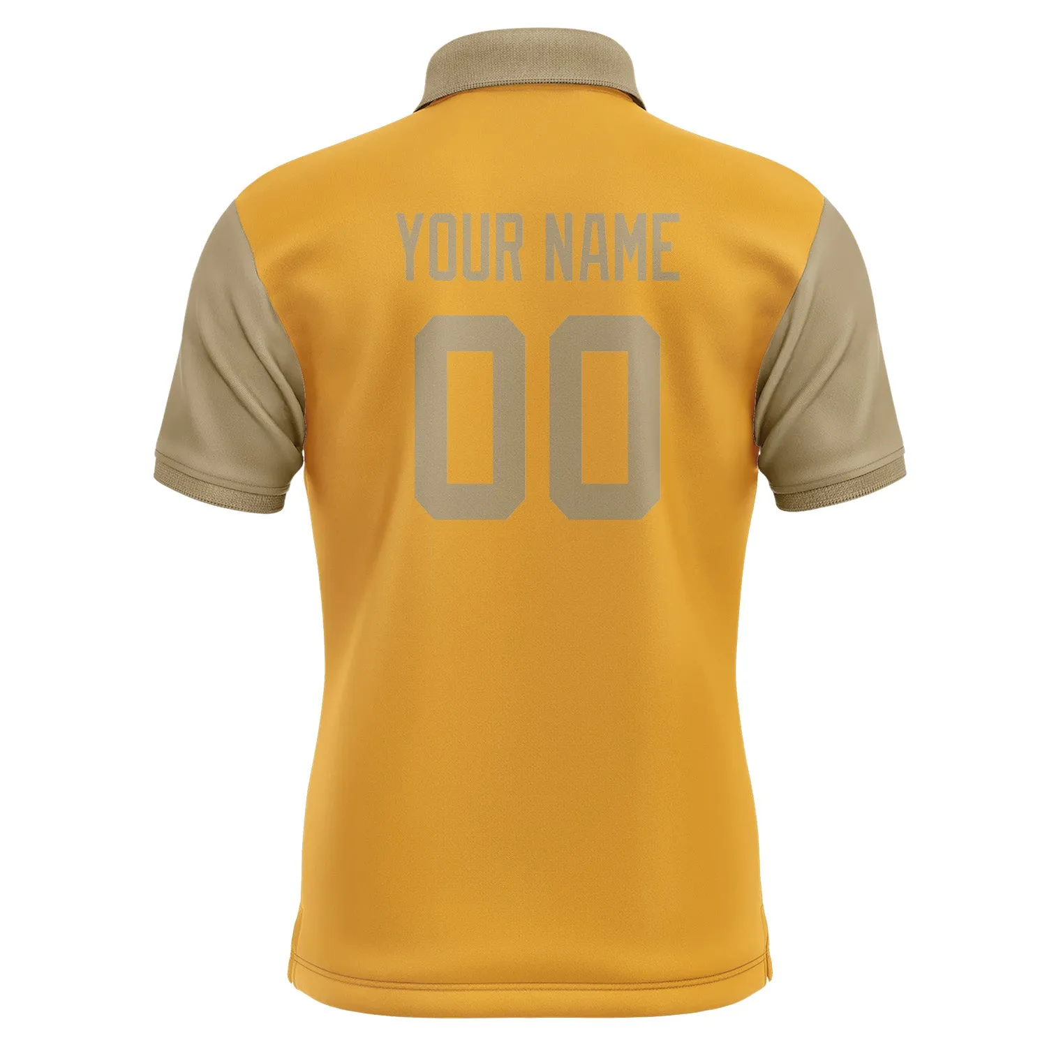 Custom Yellow Light Khaki Short-Sleeve Polo Shirt