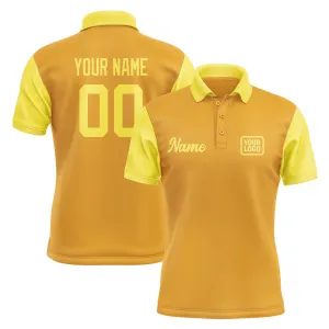 Custom Yellow Light Yellow Short-Sleeve Polo Shirt