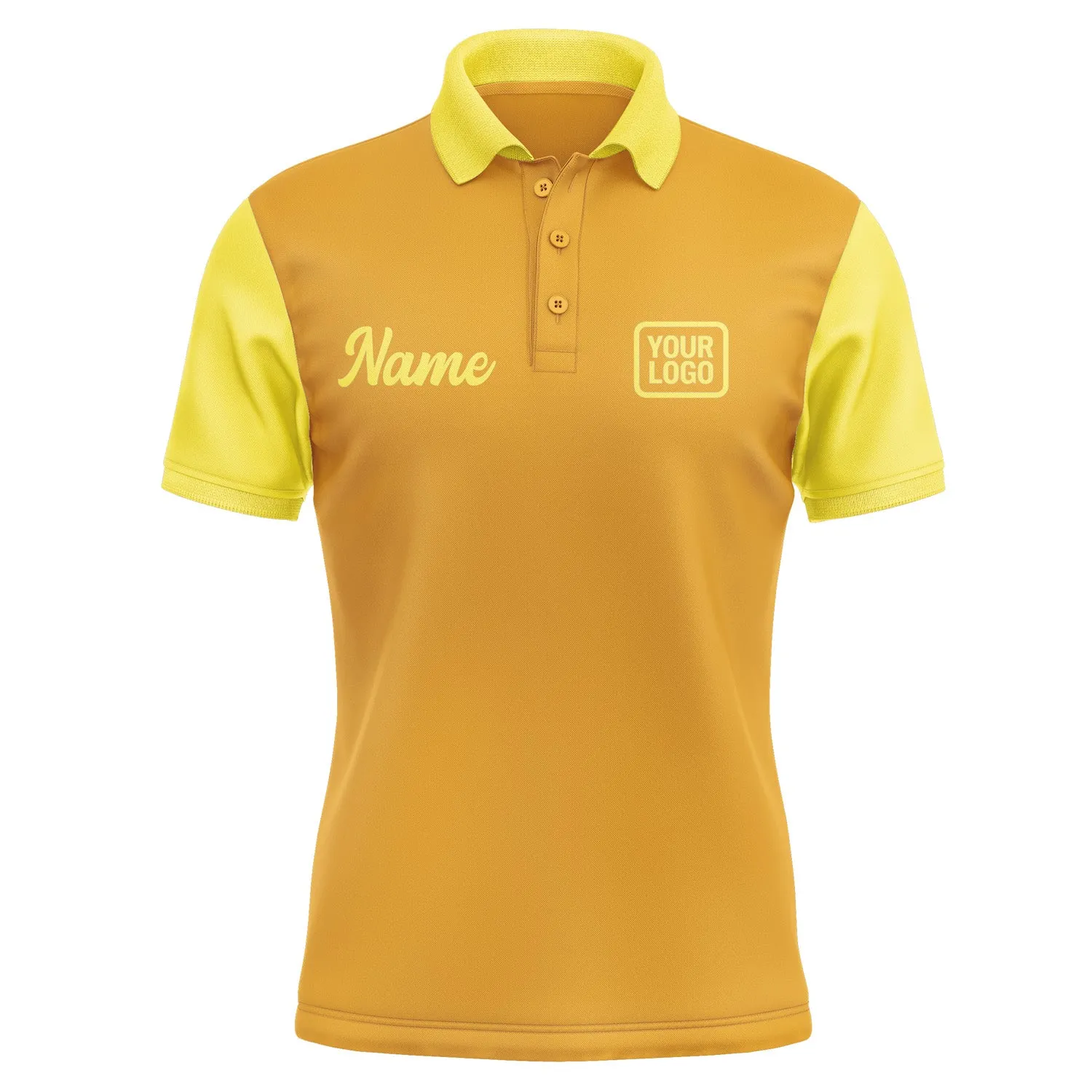 Custom Yellow Light Yellow Short-Sleeve Polo Shirt