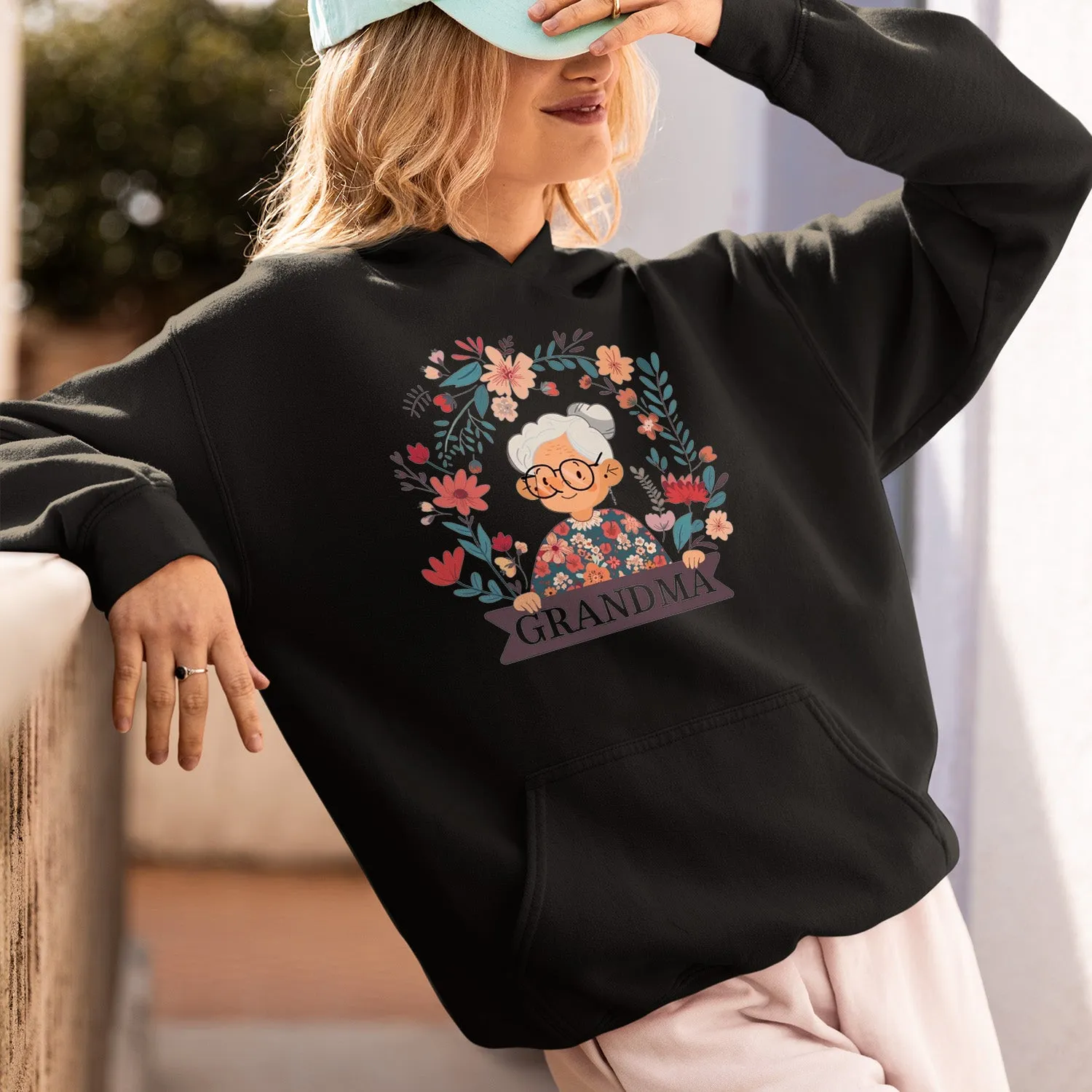 Cute Chibi Grandma T-Shirt, Floral Nana Shirt, Celebrate Mom, Nana Shirt, Grandma Hoodie, Grandma Shirt, Mother's Day Gift For Grandma, Happy Mother's Day 03