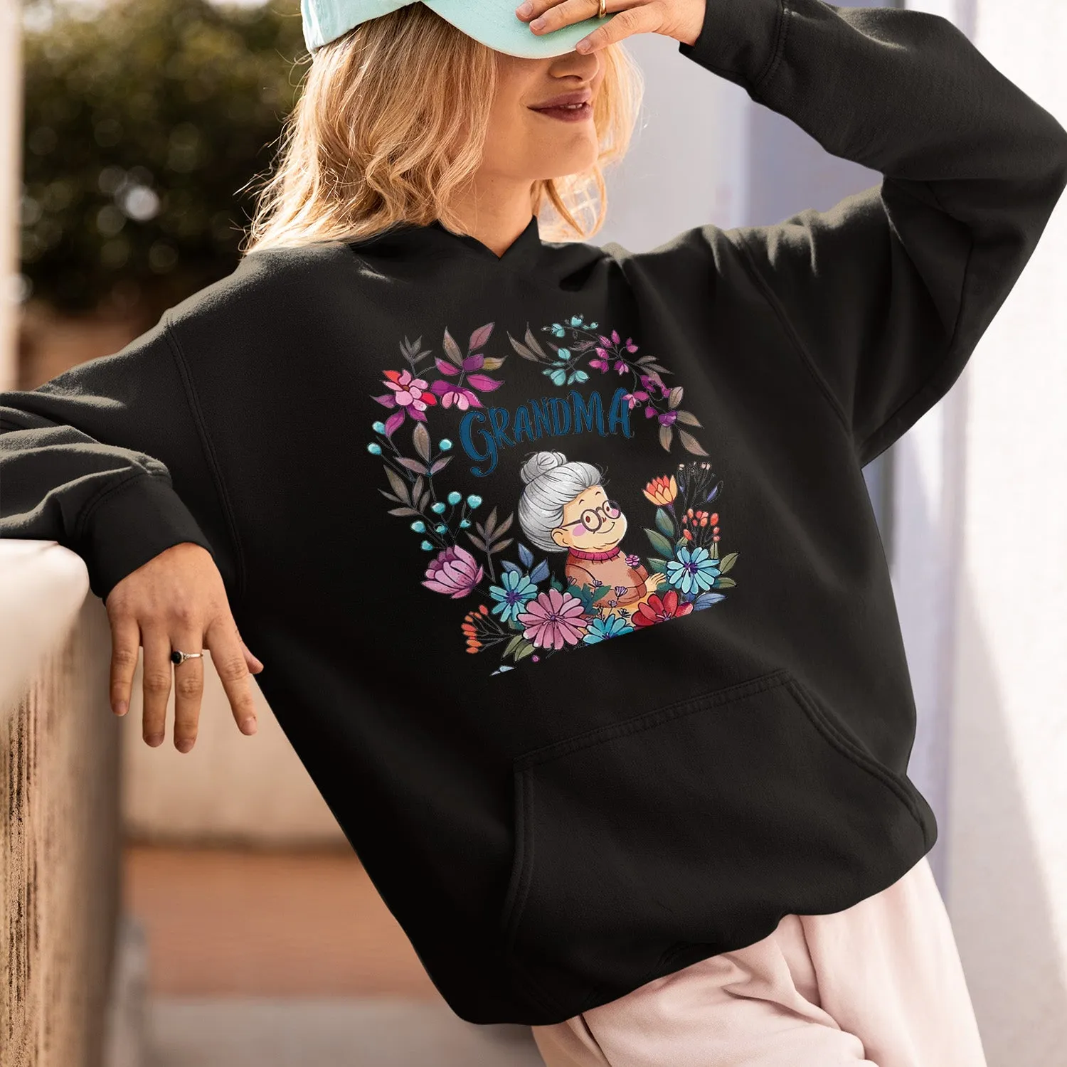 Cute Chibi Grandma T-Shirt, Floral Nana Shirt, Celebrate Mom, Nana Shirt, Grandma Hoodie, Grandma Shirt, Mother's Day Gift For Grandma, Happy Mother's Day 03
