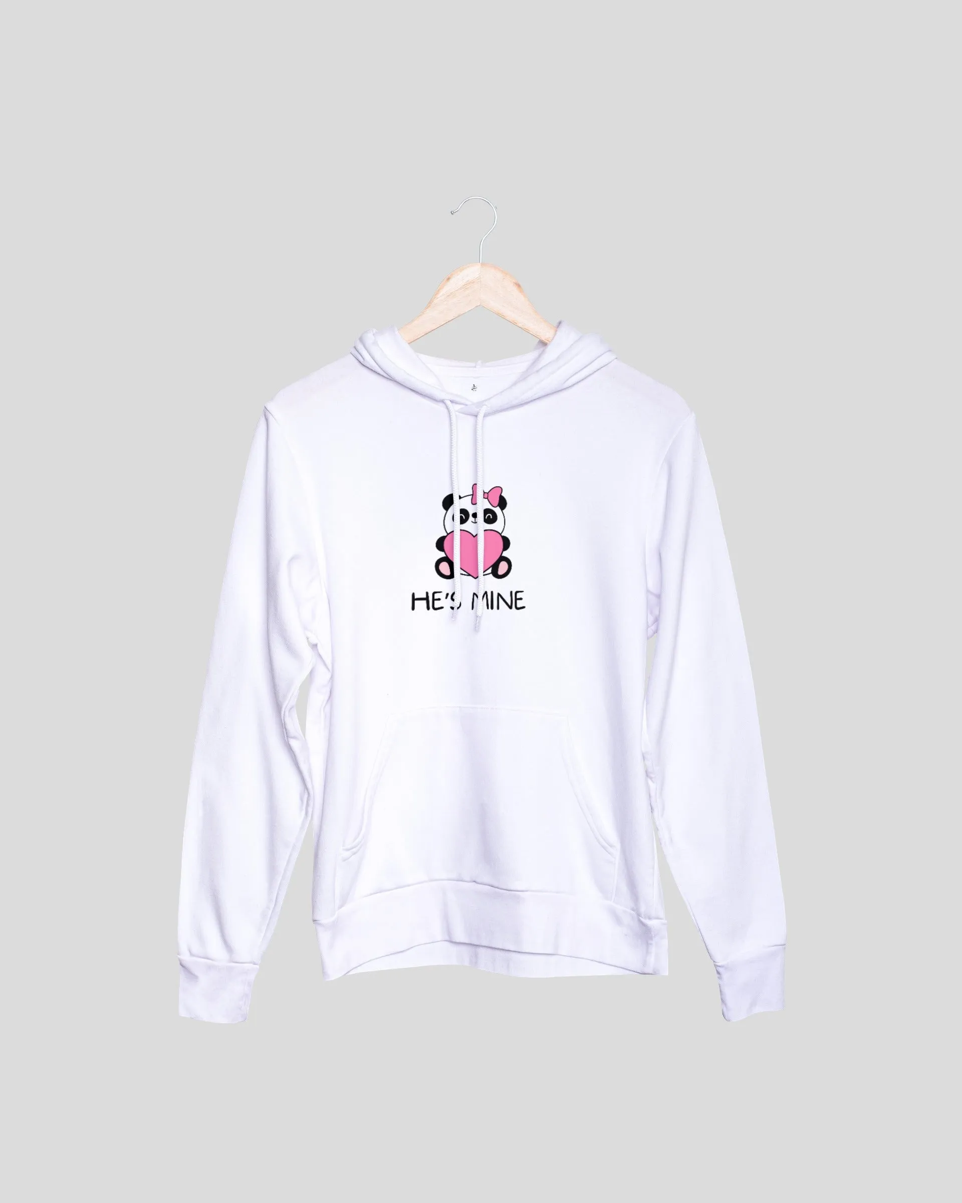 Cute Love Panda Couple Hoodies - White Oversized Fit Hoodies