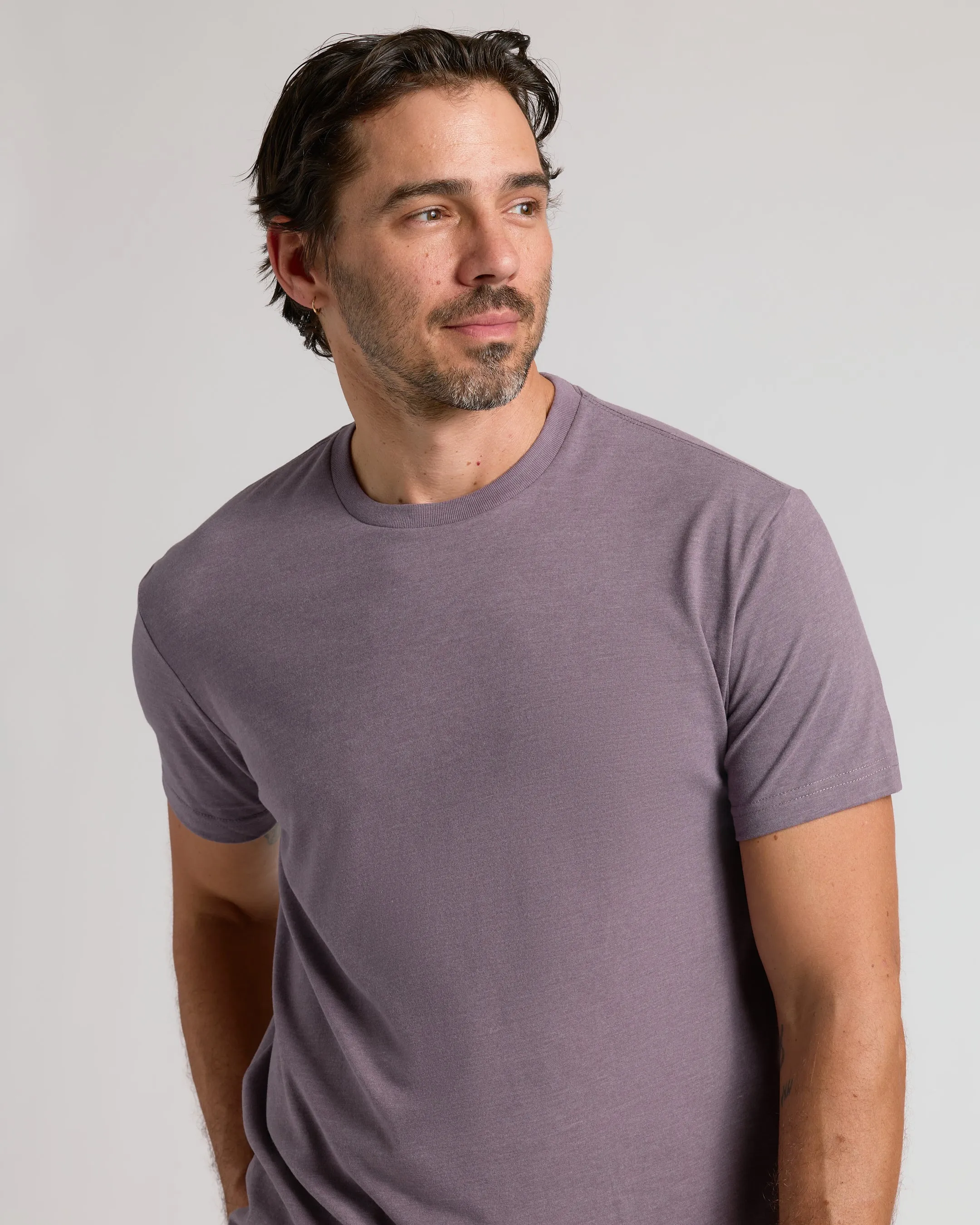 Dark Heather Amethyst Short Sleeve Crew Neck Tee