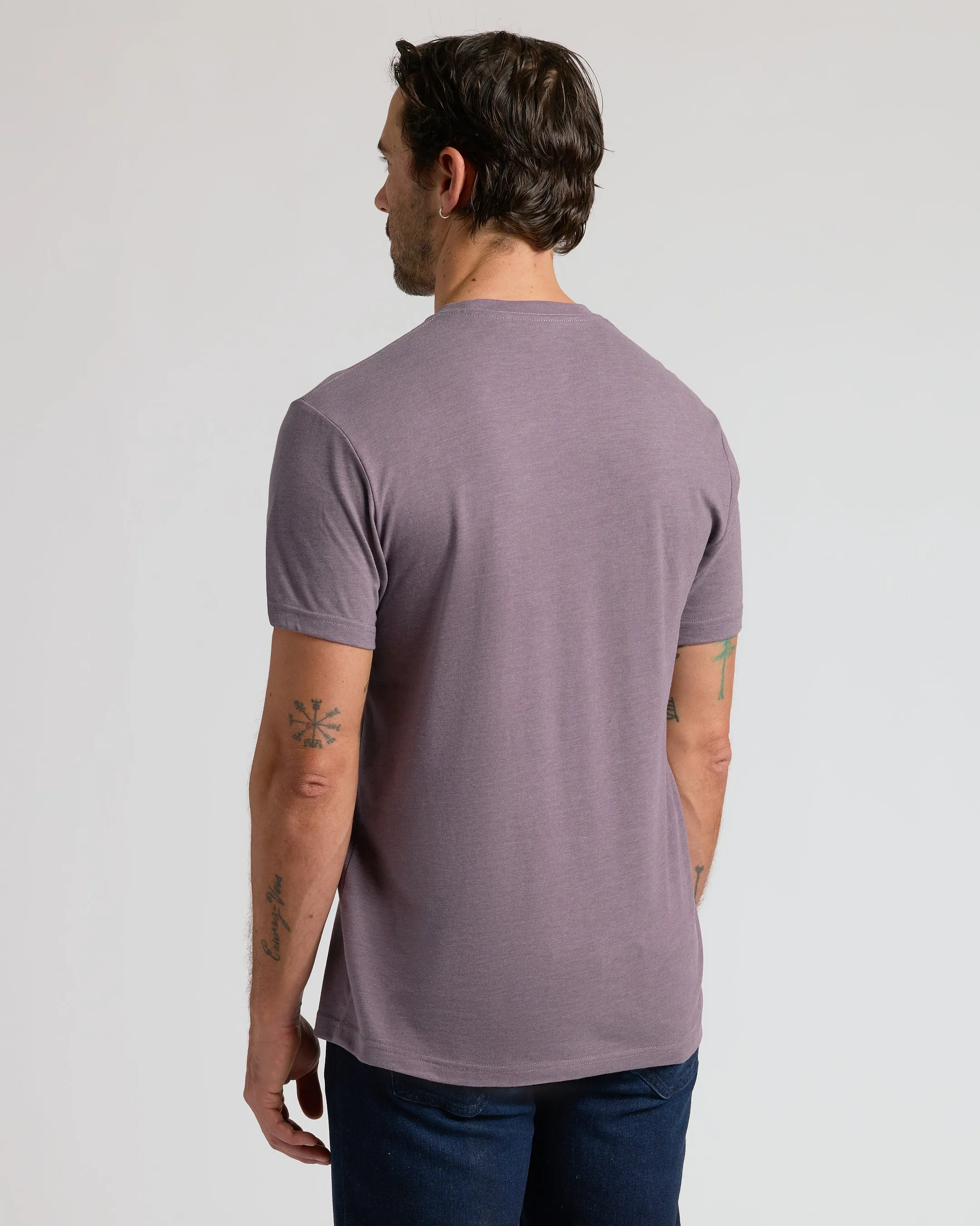 Dark Heather Amethyst Short Sleeve Crew Neck Tee