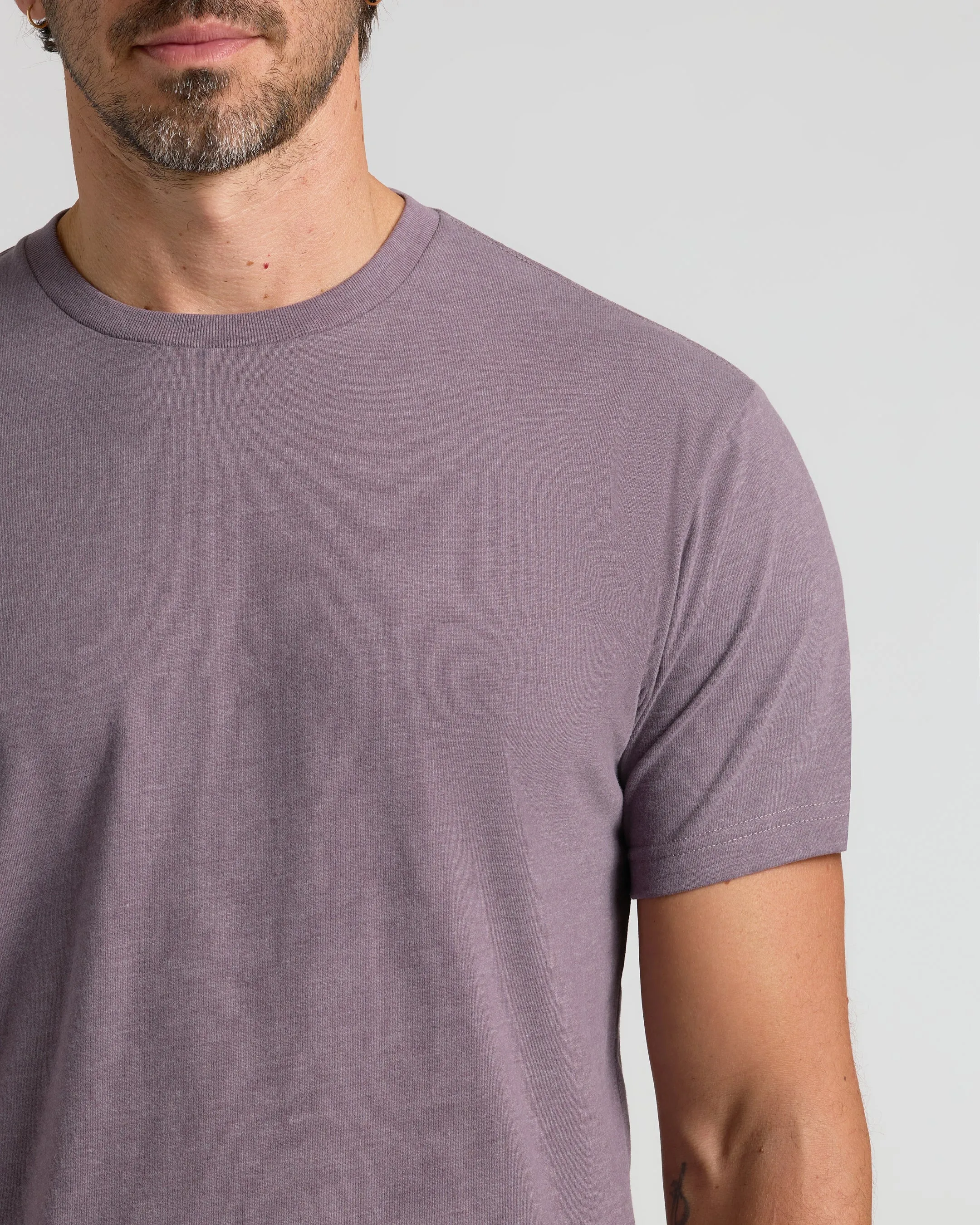 Dark Heather Amethyst Short Sleeve Crew Neck Tee