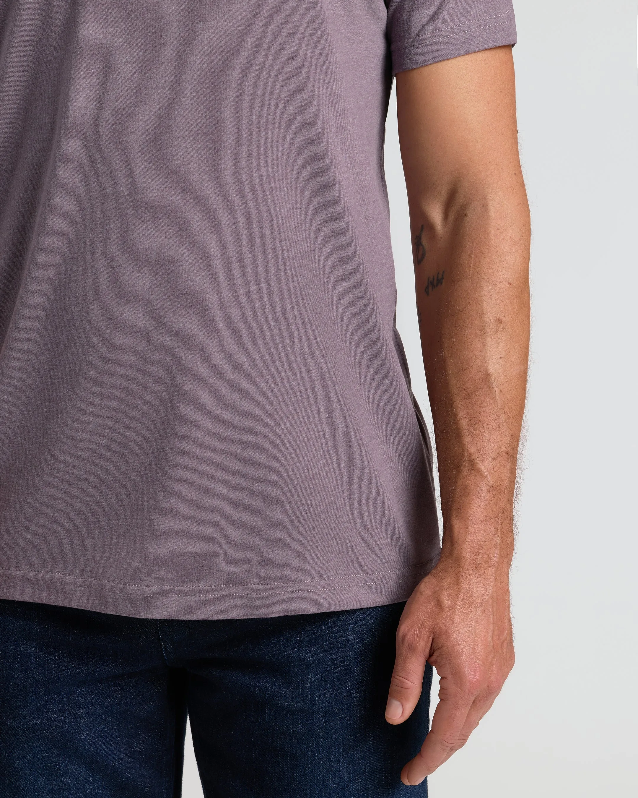 Dark Heather Amethyst Short Sleeve Crew Neck Tee