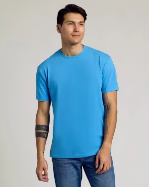 Dark Heather Bahama Blue Short Sleeve Crew Neck Tee