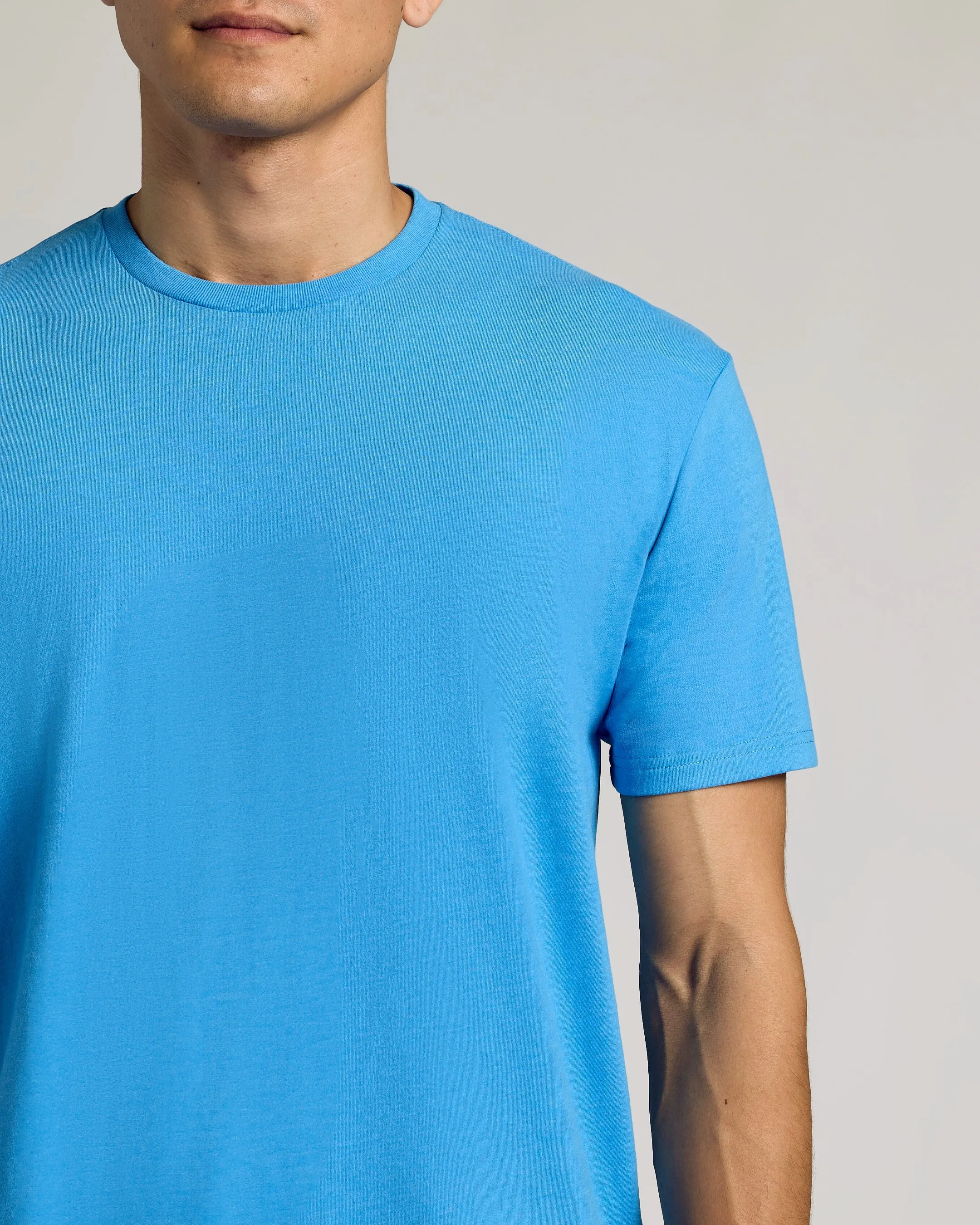 Dark Heather Bahama Blue Short Sleeve Crew Neck Tee