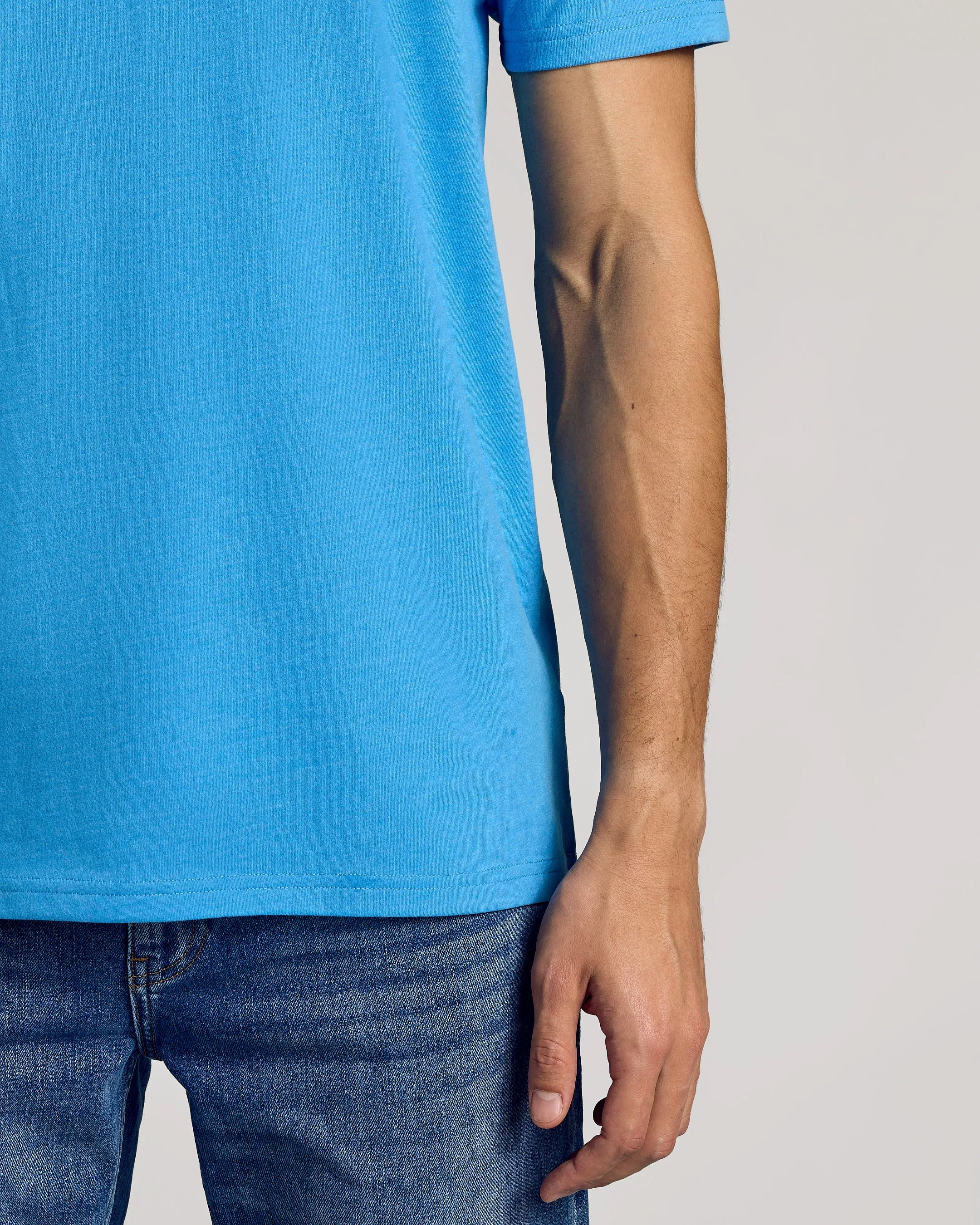 Dark Heather Bahama Blue Short Sleeve Crew Neck Tee
