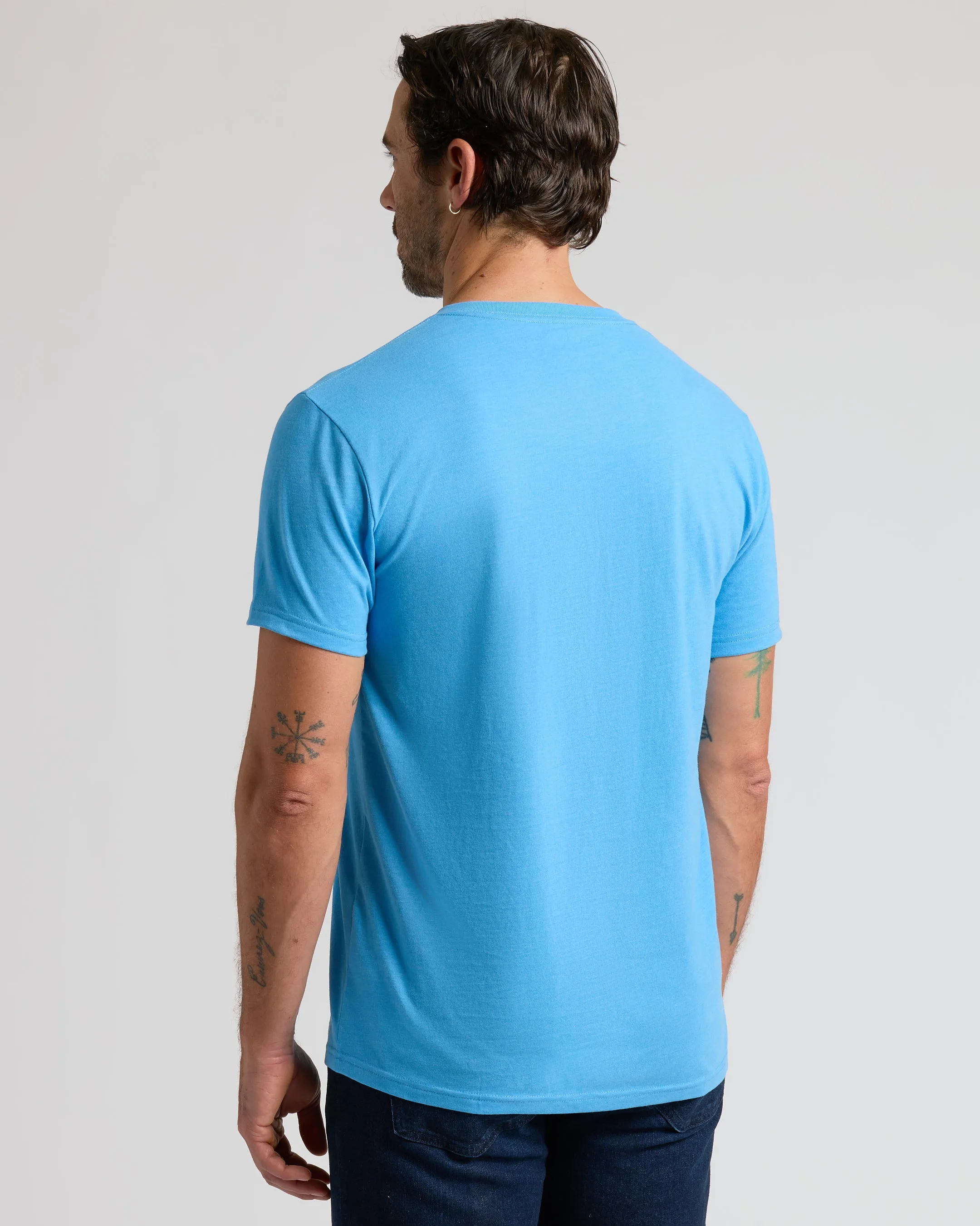 Dark Heather Bahama Blue V-Neck Tee