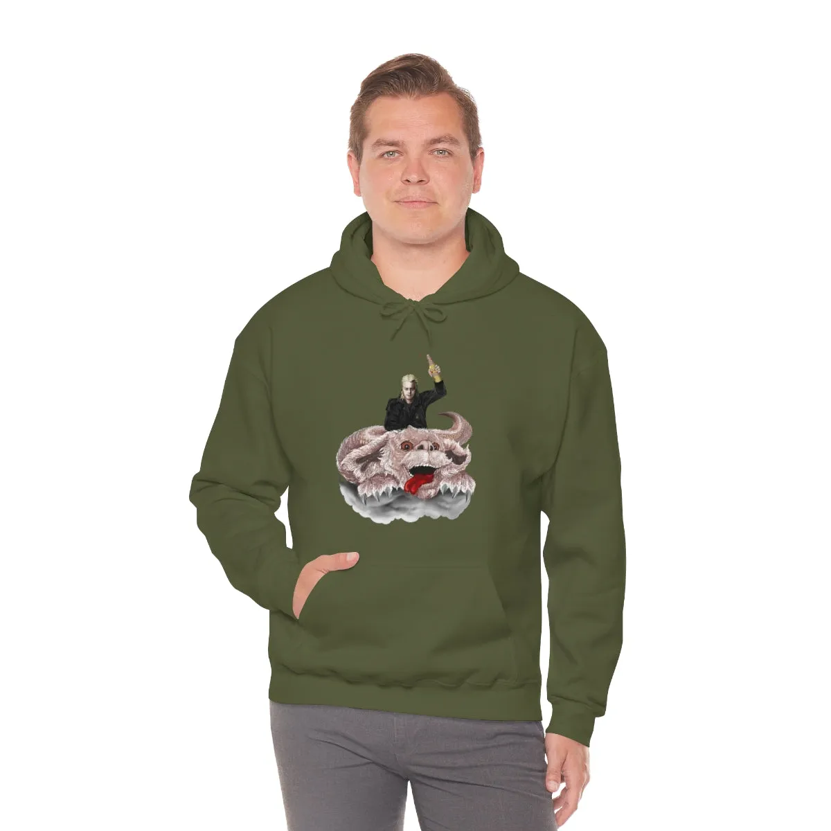 David and Falkor on Heavy Blend Hoodie