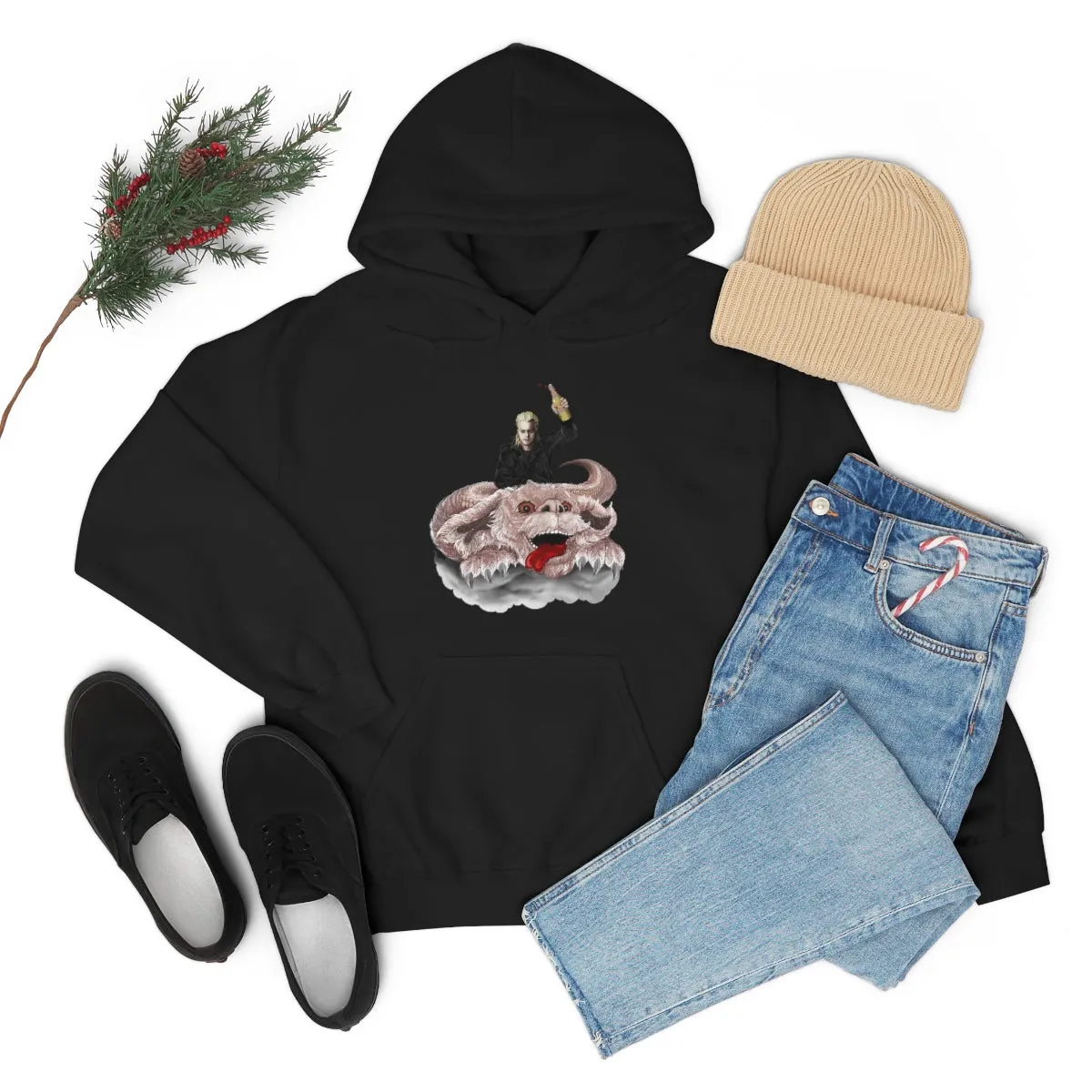 David and Falkor on Heavy Blend Hoodie