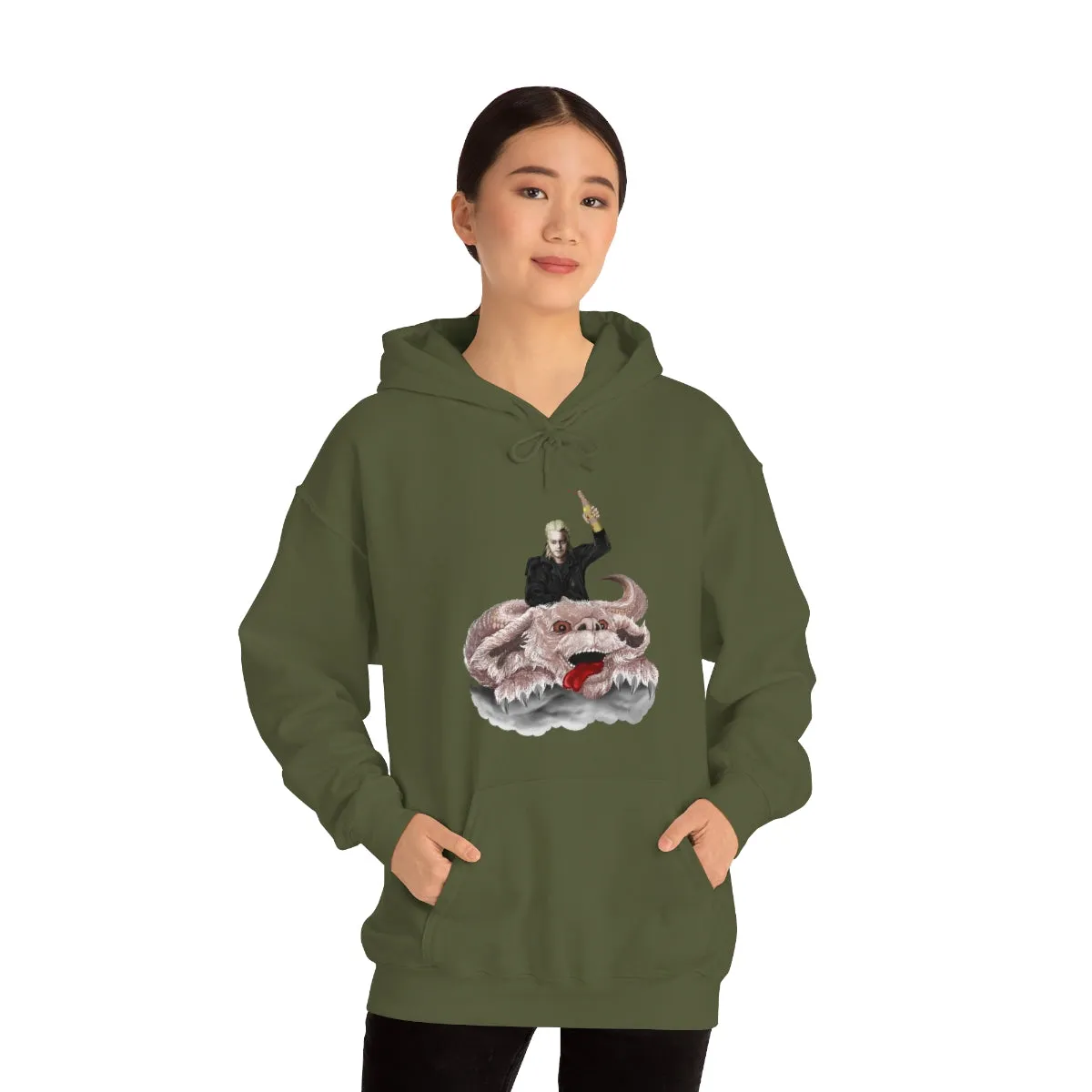 David and Falkor on Heavy Blend Hoodie