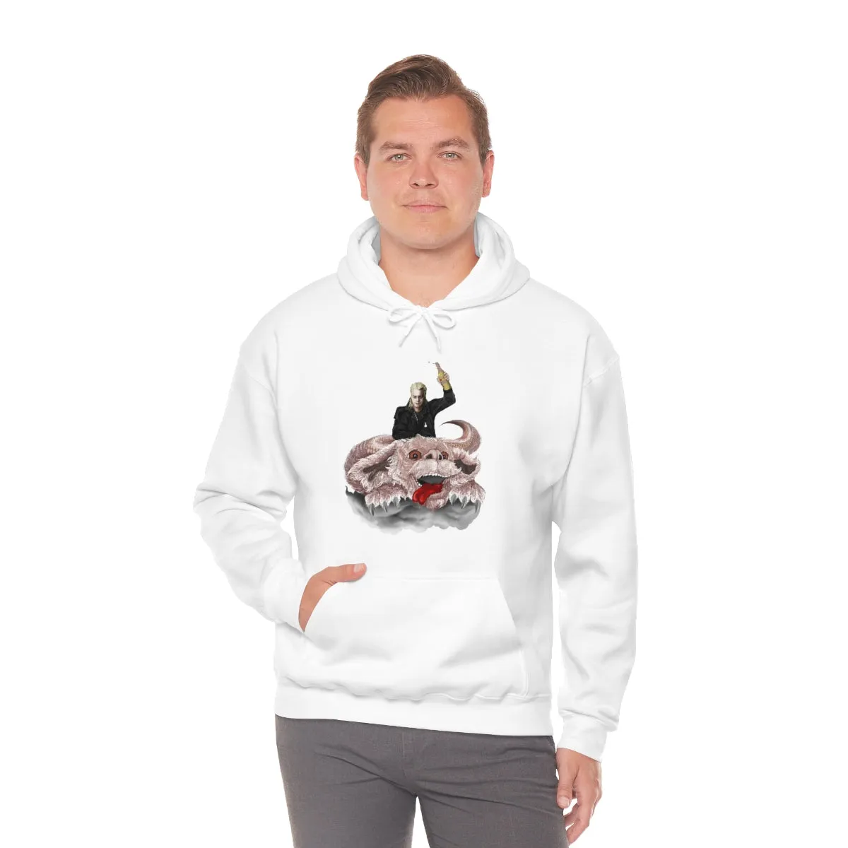 David and Falkor on Heavy Blend Hoodie