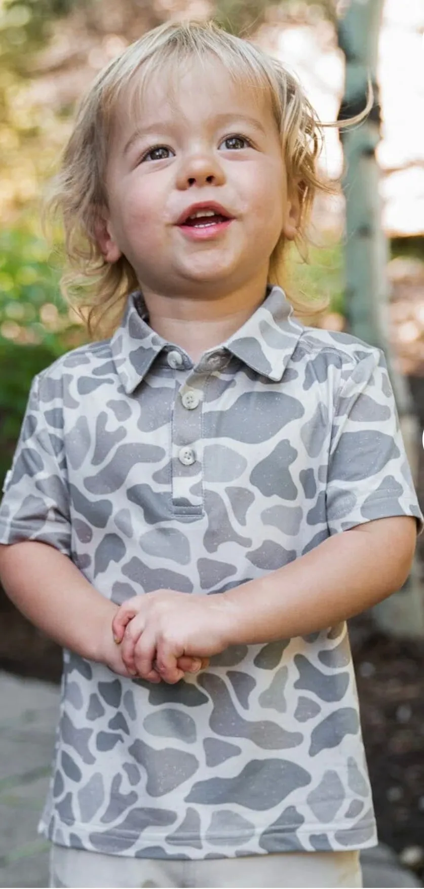 Deer Camo Youth Polo Burlebo