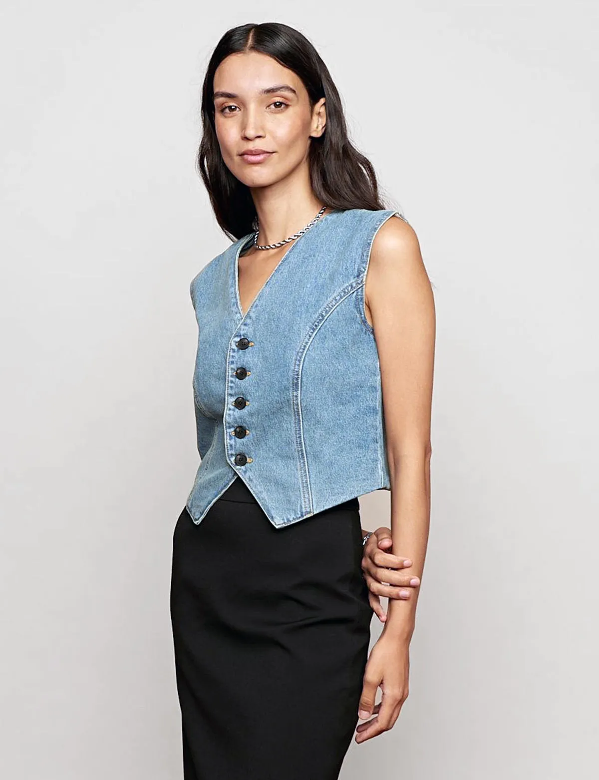 Denim Fitted Vest