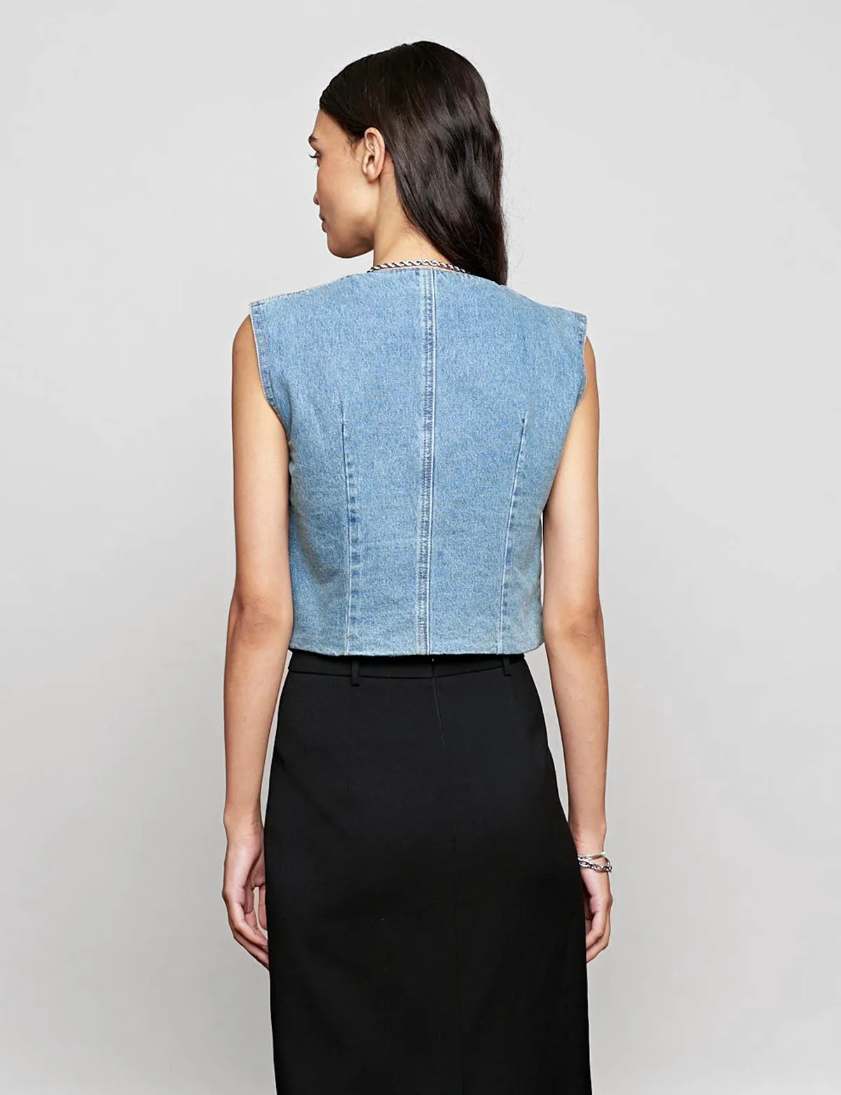 Denim Fitted Vest