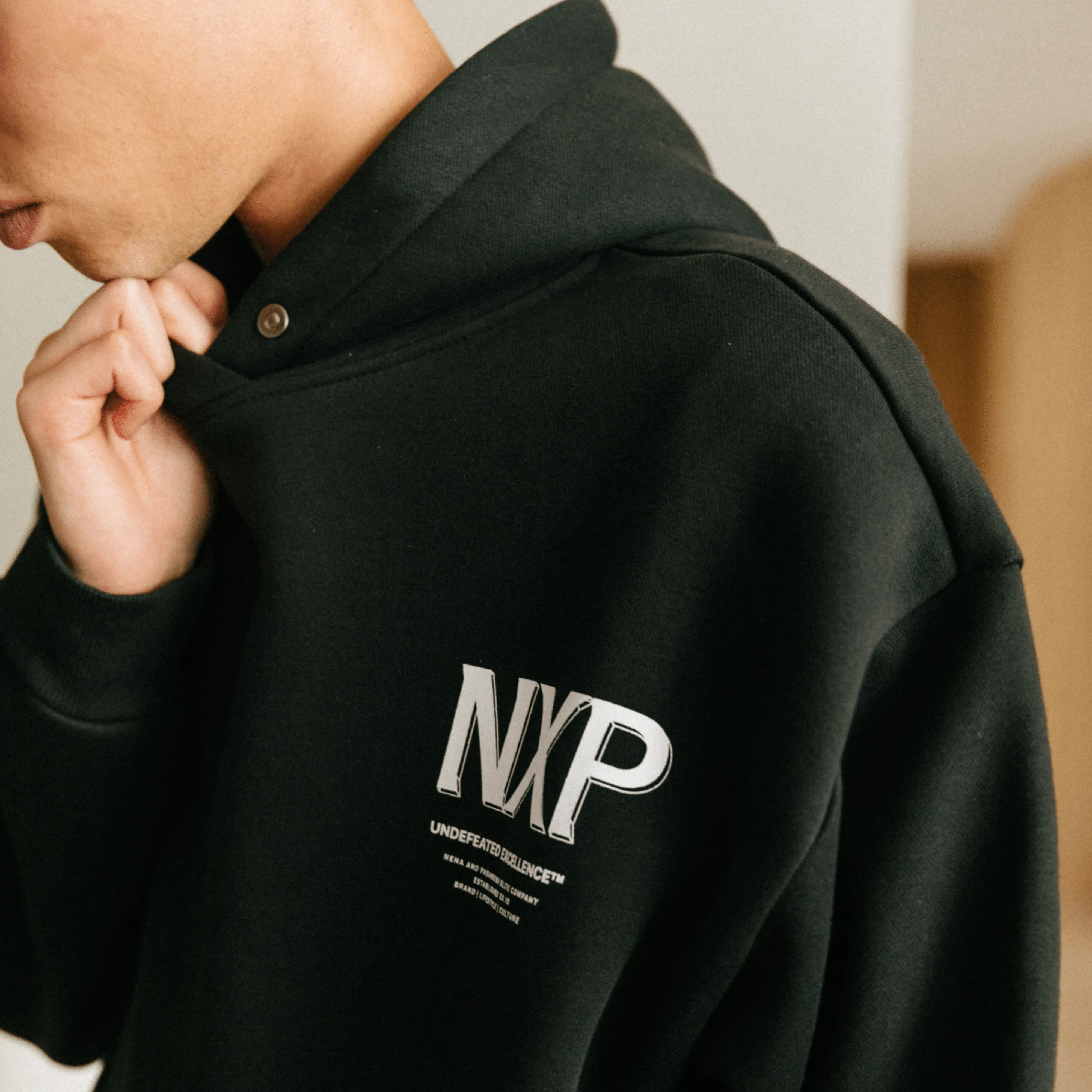 Diagram Heavy Box Fit Hoodie Jet Black