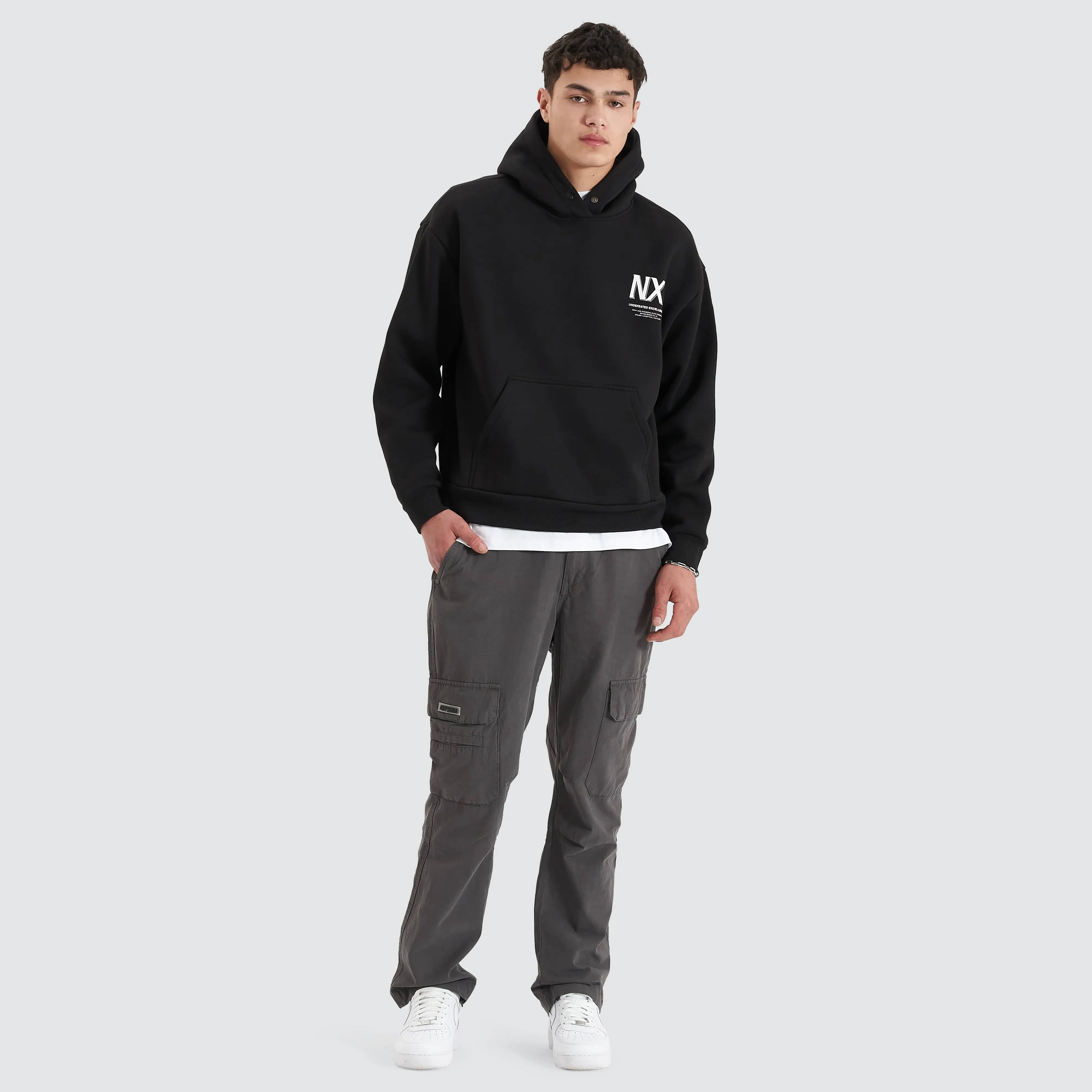 Diagram Heavy Box Fit Hoodie Jet Black