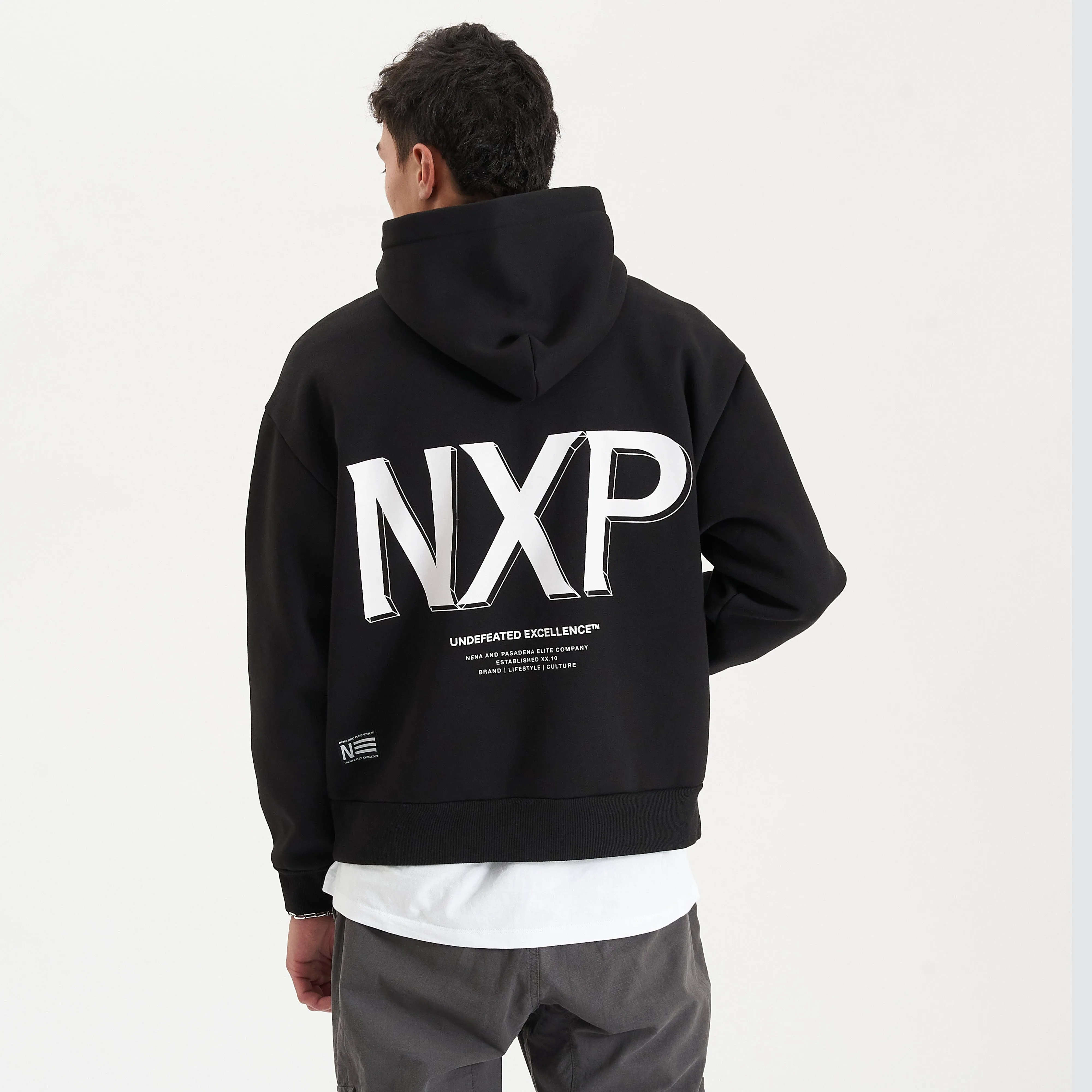 Diagram Heavy Box Fit Hoodie Jet Black