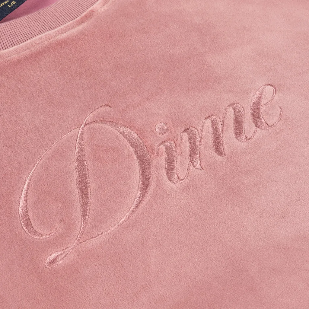 DIME CURSIVE VELVET CREWNECK
