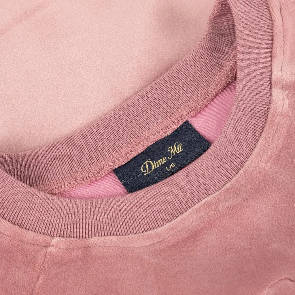 DIME CURSIVE VELVET CREWNECK